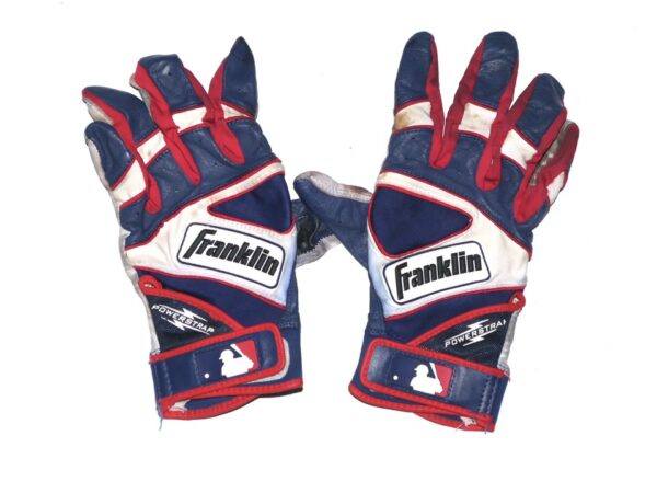 Javier Valdes 2023 Mississippi Braves Game Worn & Signed Franklin Powerstrap Batting Gloves