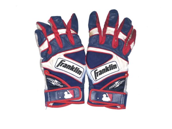 Javier Valdes 2023 Mississippi Braves Game Worn & Signed Franklin Powerstrap Batting Gloves