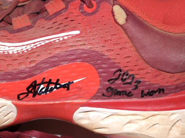 Javier Valdes 2023 Mississippi Braves Game Worn & Signed Nike React Baseball Cleats