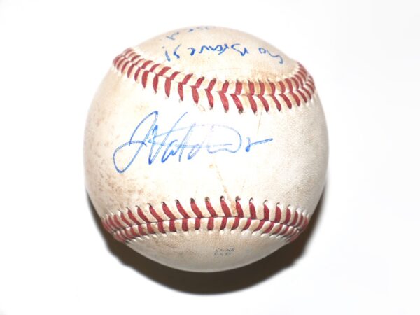 Javier Valdes Signed Go Braves! Game Used Official Minor League Baseball