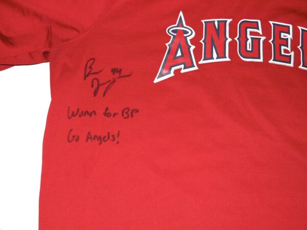 Ben Joyce 2023 Player Issued & Signed Official Los Angeles Angels #44 Nike Authentic Collection V-Neck Shirt - Worn for BP!