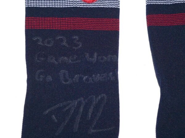 David McCabe 2023 Rome Braves Game Worn & Signed Official Stance MCCABE 9 Socks