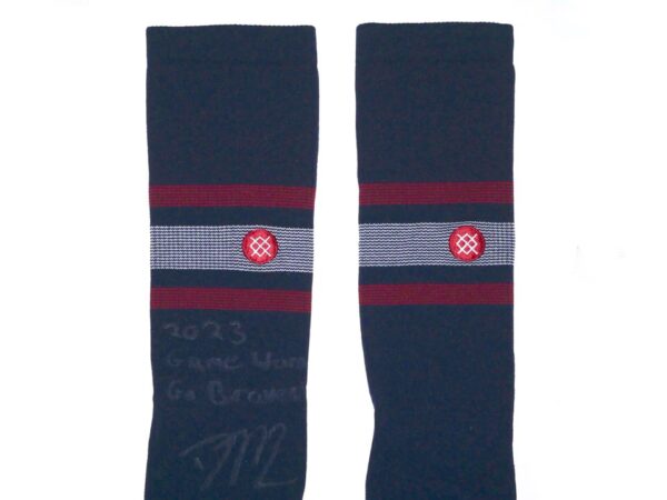 David McCabe 2023 Rome Braves Game Worn & Signed Official Stance MCCABE 9 Socks