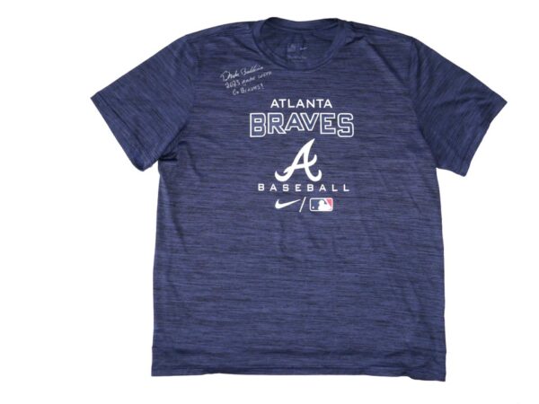 Drake Baldwin 2023 Game Worn & Signed Official Atlanta Braves Baseball Nike Dri-Fit Shirt