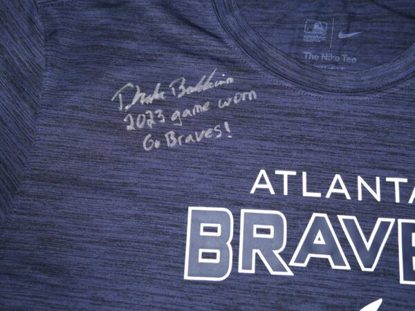 Drake Baldwin 2023 Game Worn & Signed Official Atlanta Braves Baseball Nike Dri-Fit Shirt