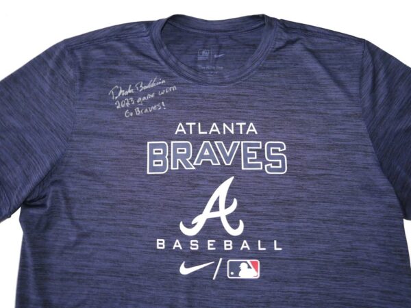 Drake Baldwin 2023 Game Worn & Signed Official Atlanta Braves Baseball Nike Dri-Fit Shirt