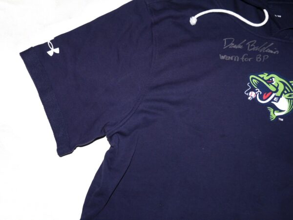 Drake Baldwin Team Issued & Signed Official Gwinnett Stripers Short Sleeve Under Armour Pullover - Worn In Batting Practice!