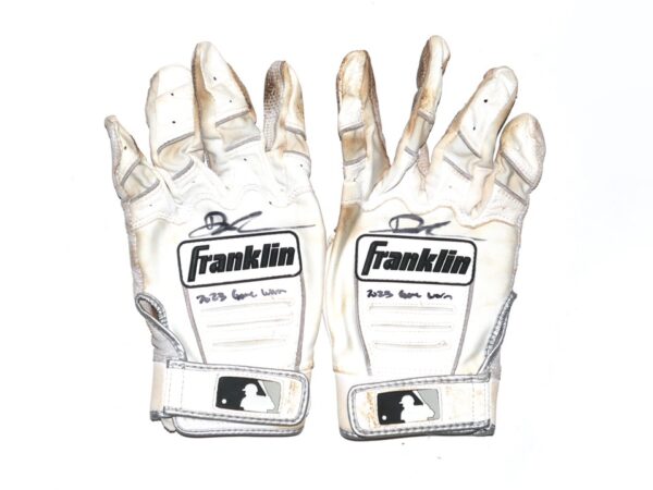 Drew Lugbauer 2023 Mississippi Braves Game Worn & Signed Franklin Batting Gloves