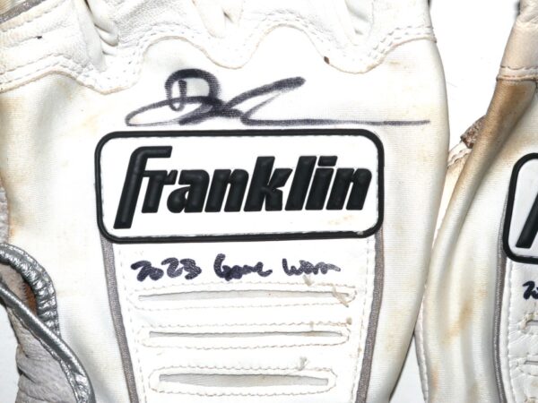 Drew Lugbauer 2023 Mississippi Braves Game Worn & Signed Franklin Batting Gloves