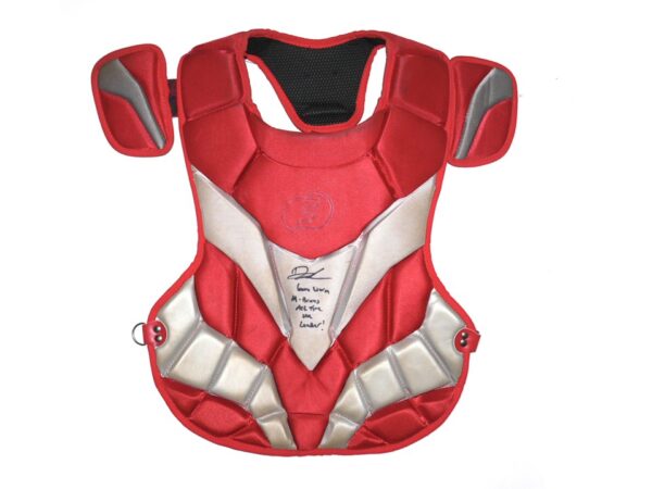 Drew Lugbauer Rome Braves Game Worn & Signed Red & Silver Force3 Chest Protector