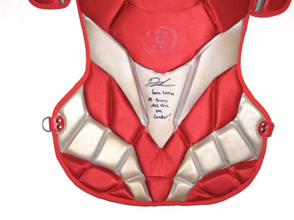 Drew Lugbauer Rome Braves Game Worn & Signed Red & Silver Force3 Chest Protector