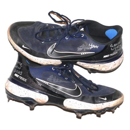 Javier Valdes 2023 Mississippi Braves Game Worn & Signed Nike Alpha Huarache Baseball Cleats