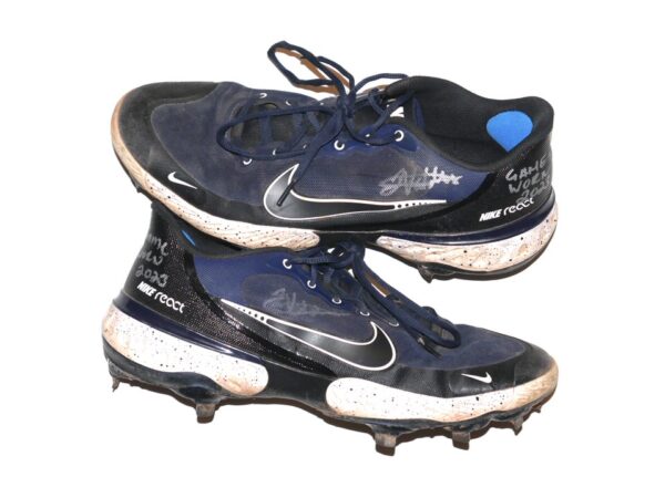 Javier Valdes 2023 Mississippi Braves Game Worn & Signed Nike Alpha Huarache Baseball Cleats