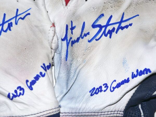 Landon Stephens 2023 Mississippi Braves Game Worn & Signed Franklin Powerstrap Batting Gloves