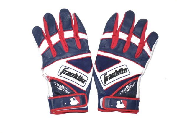 Landon Stephens 2023 Mississippi Braves Game Worn & Signed Franklin Powerstrap Batting Gloves