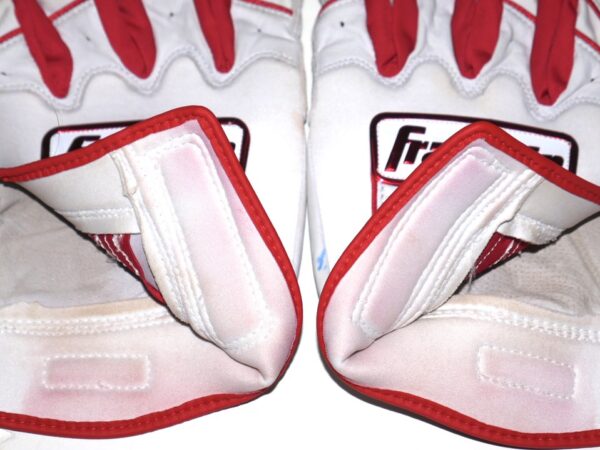 Landon Stephens 2023 Mississippi Braves Game Worn & Signed White & Red Franklin Batting Gloves