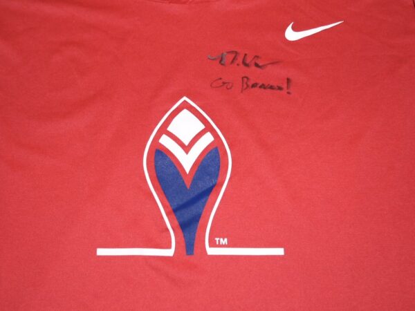 Luke Waddell 2023 Mississippi Braves Training Worn & Signed Go Braves! Nike Pro Pullover Hoodie