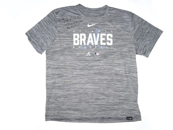 Drake Baldwin 2023 Practice Worn & Signed Official Atlanta Braves Baseball BALDWIN 73 Nike Dri-Fit Shirt