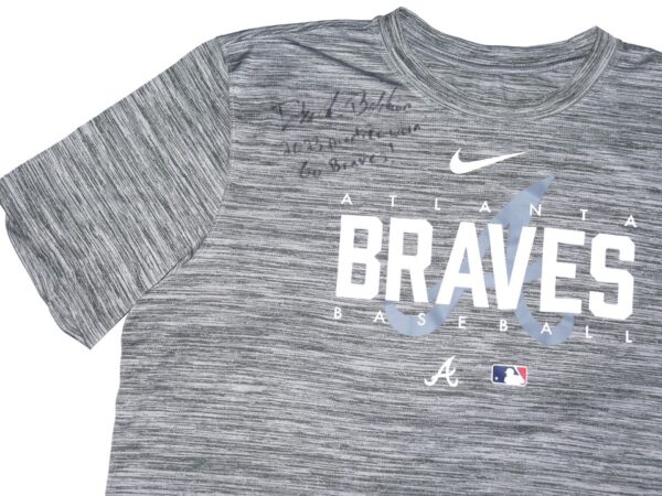 Drake Baldwin 2023 Practice Worn & Signed Official Atlanta Braves Baseball BALDWIN 73 Nike Dri-Fit Shirt