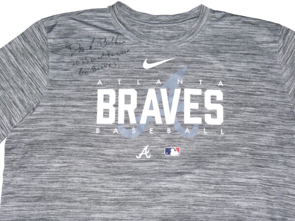 Drake Baldwin 2023 Practice Worn & Signed Official Atlanta Braves Baseball BALDWIN 73 Nike Dri-Fit Shirt