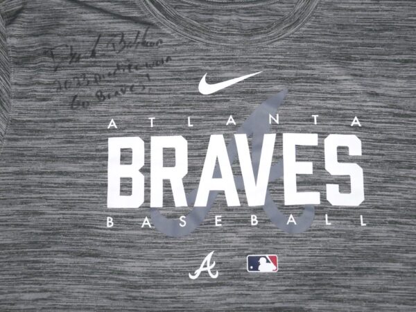 Drake Baldwin 2023 Practice Worn & Signed Official Atlanta Braves Baseball BALDWIN 73 Nike Dri-Fit Shirt