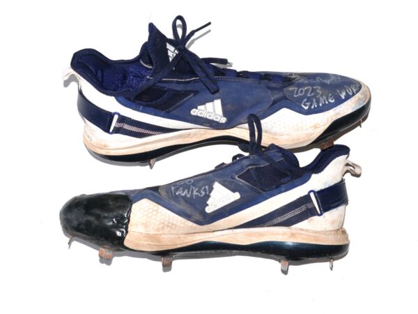 Indigo Diaz 2023 Somerset Patriots Game Worn & Signed Adidas Boost Baseball Cleats1