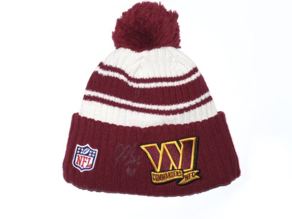 Jaryd Jones-Smith Team Issued & Signed Official Washington Commanders New Era Knit Beanie Hat