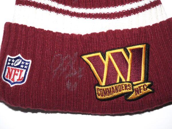 Jaryd Jones-Smith Team Issued & Signed Official Washington Commanders New Era Knit Beanie Hat