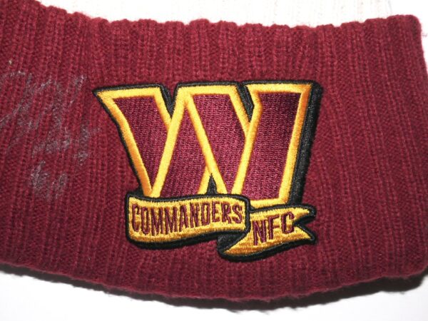 Jaryd Jones-Smith Team Issued & Signed Official Washington Commanders New Era Knit Beanie Hat