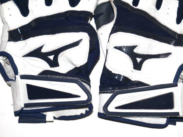 Drake Baldwin 2024 Atlanta Braves Game Worn & Signed White & Blue Mizuno Batting Gloves