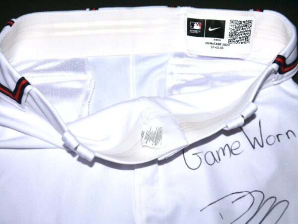 David McCabe 2023 Salt River Rafters Game Worn & Signed Official White Nike Pants - Worn in Arizona Fall League!