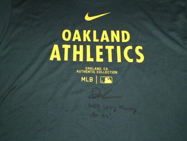 Drew Lugbauer 2024 Spring Training Worn & Signed Official Oakland Athletics 75 LUGBAUER Long Sleeve Nike Dri-Fit XL Shirt