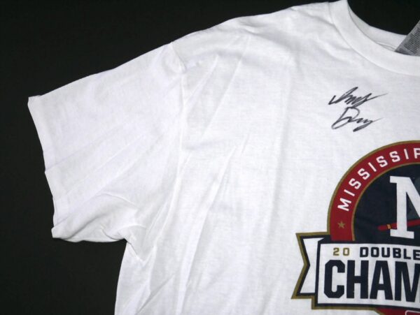 Indigo Diaz Training Worn & Signed Mississippi Braves 2021 Double A South Champions Gildan XL Shirt