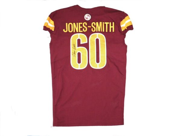 Jaryd Jones-Smith Game Used & Signed Official Burgundy Washington Commanders #60 Nike Jersey