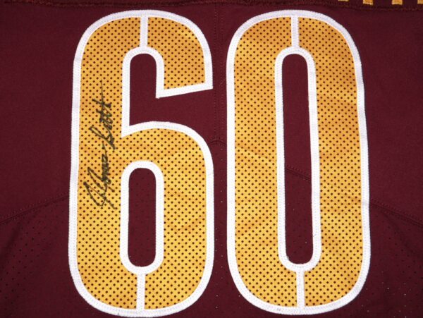 Jaryd Jones-Smith Game Used & Signed Official Burgundy Washington Commanders #60 Nike Jersey