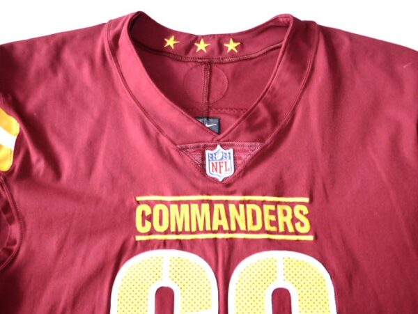 Jaryd Jones-Smith Game Used & Signed Official Burgundy Washington Commanders #60 Nike Jersey