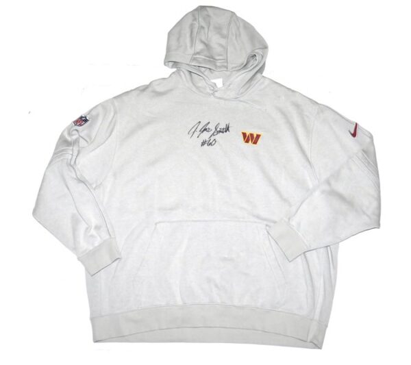 Jaryd Jones-Smith Player Issued & Signed Official Gray Washington Commanders #60 Nike 3XL Pullover Hoodie