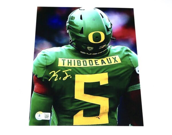 Kayvon Thibodeaux Signed Oregon Ducks 8 x 10 Photo - Beckett Witnessed