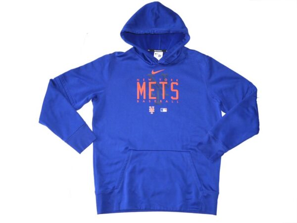 Coleman Crow 2023 Team Issued Official New York Mets Baseball Nike Therma-Fit Hooded Sweatshirt