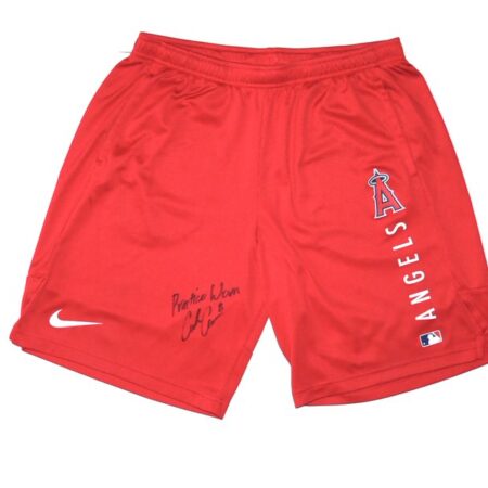 Coleman Crow Team Issued & Signed Official Los Angeles Angels Nike Dri-Fit Shorts