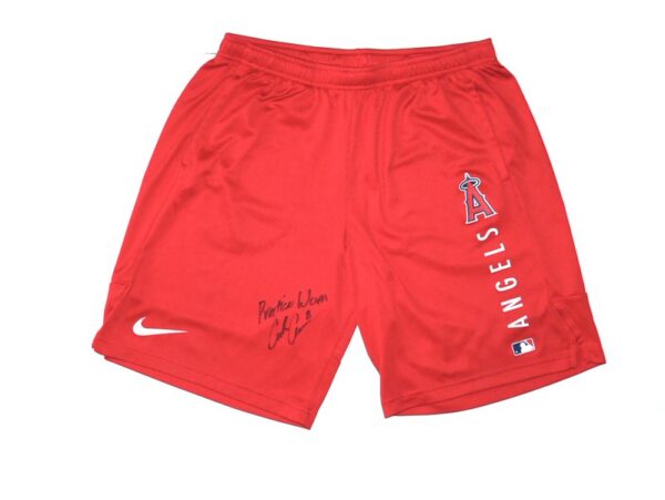 Coleman Crow Team Issued & Signed Official Los Angeles Angels Nike Dri-Fit Shorts