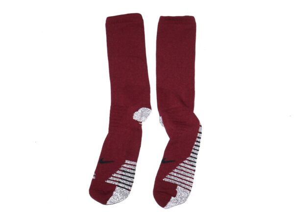 Jaryd Jones-Smith Washington Commanders 2023 Training Camp Worn Burgundy Nike XL Socks