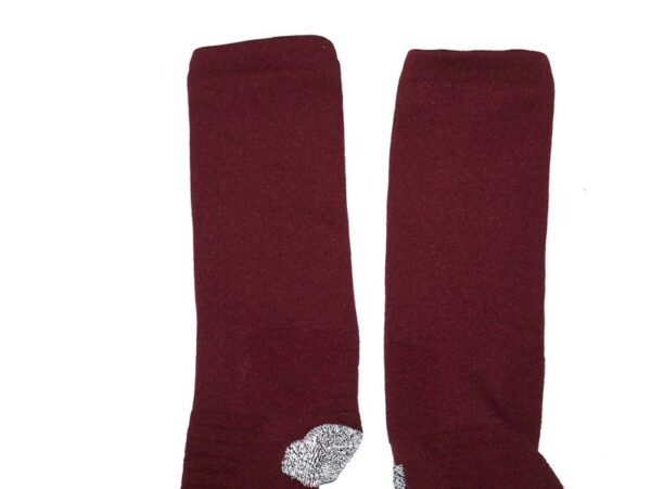 Jaryd Jones-Smith Washington Commanders 2023 Training Camp Worn Burgundy Nike XL Socks