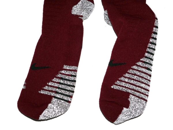 Jaryd Jones-Smith Washington Commanders 2023 Training Camp Worn Burgundy Nike XL Socks