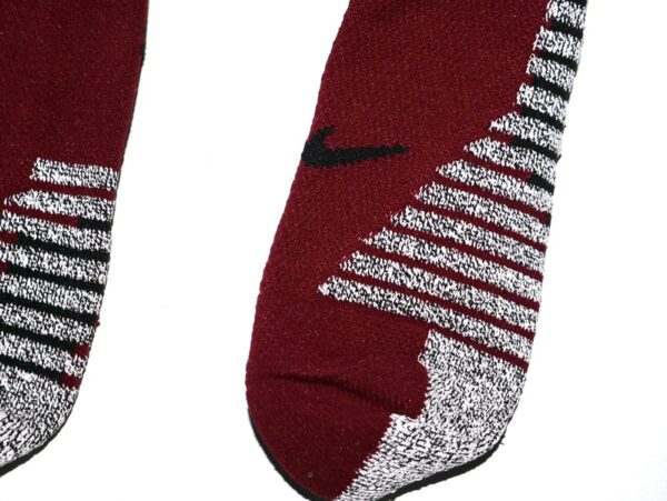 Jaryd Jones-Smith Washington Commanders 2023 Training Camp Worn Burgundy Nike XL Socks