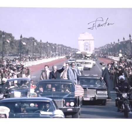 Jimmy Carter 39th President of the United States Autographed Signed Trip to India 8 x 10 Photo - JSA Hologram