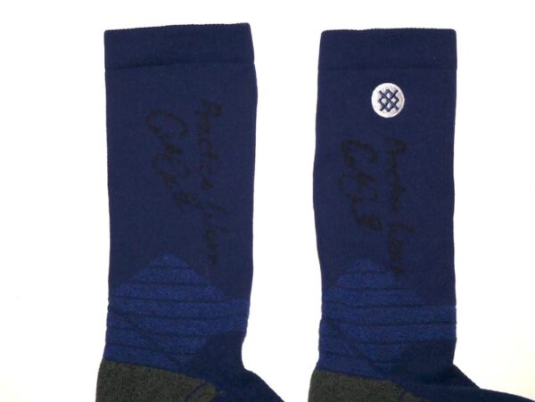 Coleman Crow 2023 Binghamton Rumble Ponies Practice Worn & Signed Official Stance MLB Socks