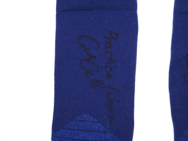 Coleman Crow 2023 Binghamton Rumble Ponies Practice Worn & Signed Official Stance MLB Socks