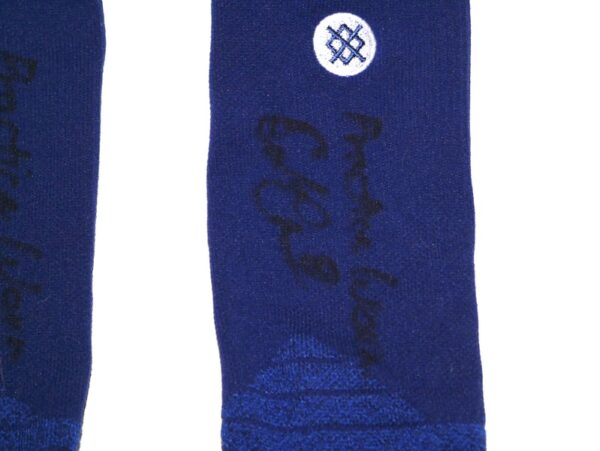 Coleman Crow 2023 Binghamton Rumble Ponies Practice Worn & Signed Official Stance MLB Socks