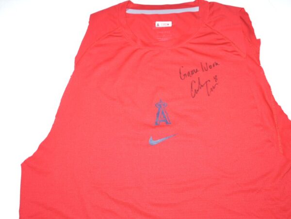 Coleman Crow 2023 Game Worn & Signed Official Los Angeles Angels CROW Nike Dri-Fit Shirt